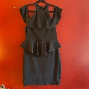 Black peplum dress